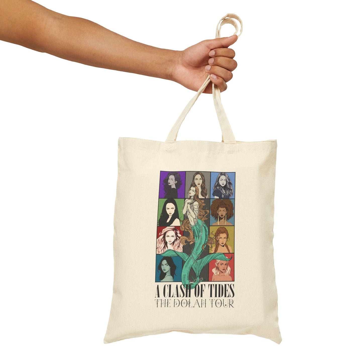 A Clash of Tides Tote Bag – Eco-Friendly Canvas Bag for Beach Lovers & Mermaid Fans