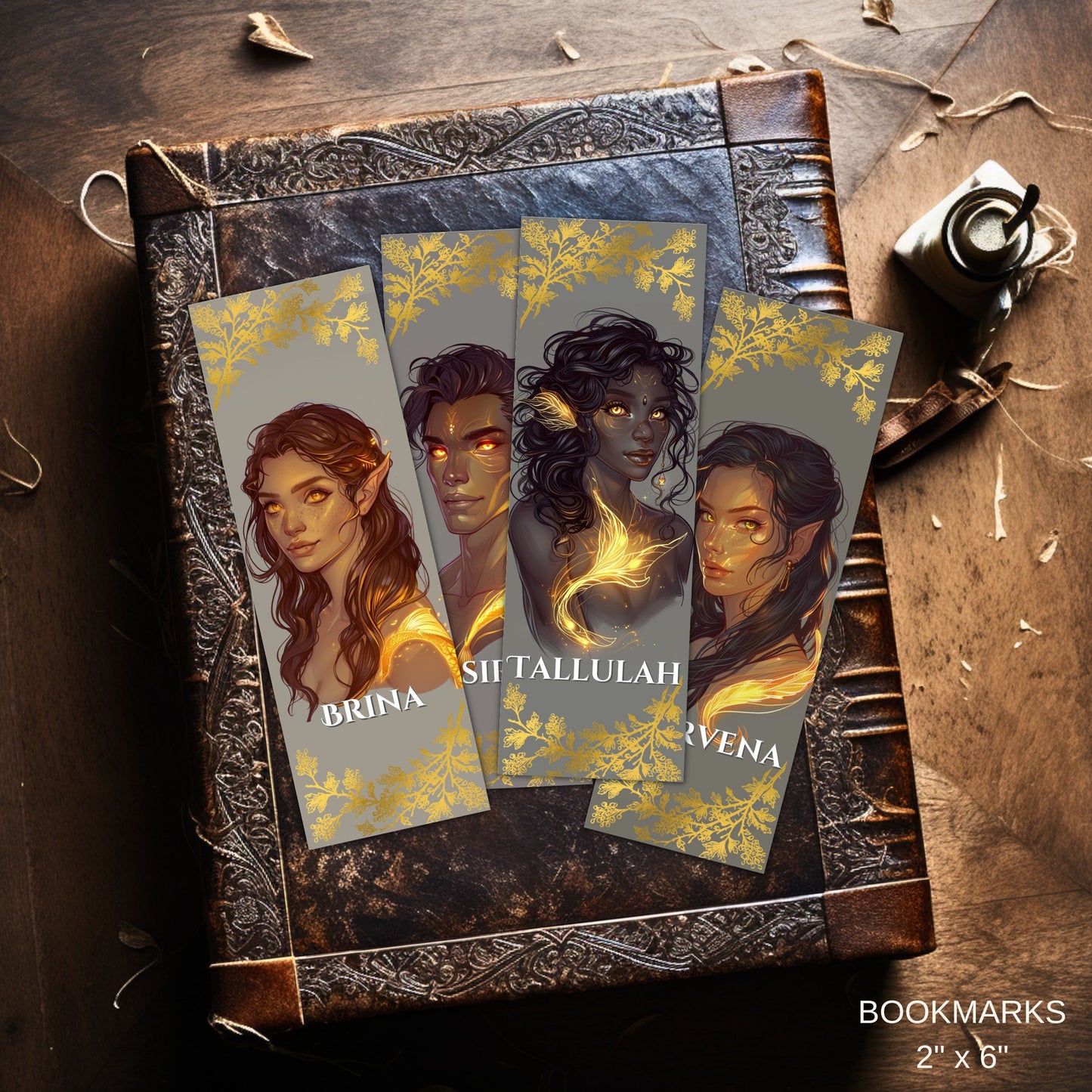 Full Set Golden Mer Character Bookmarks - A Clash Of Tides
