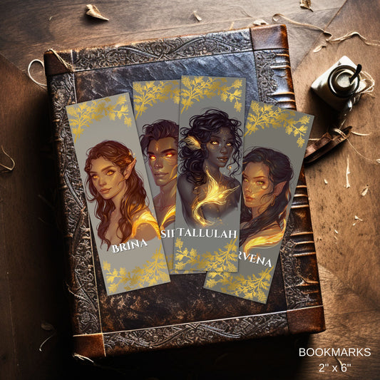 Full Set Golden Mer Character Bookmarks - A Clash Of Tides