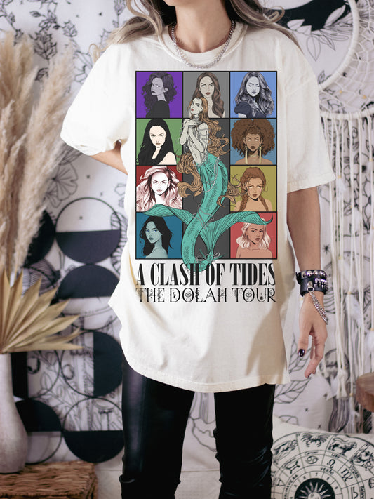 A Clash of Tides Mermaid Tour Unisex Garment-Dyed T-Shirt
