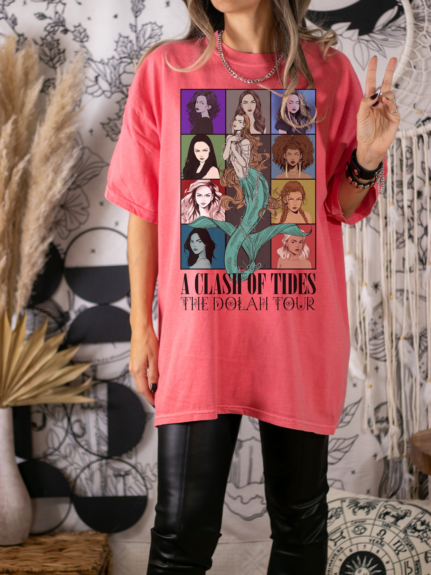 A Clash of Tides Mermaid Tour Unisex Garment-Dyed T-Shirt