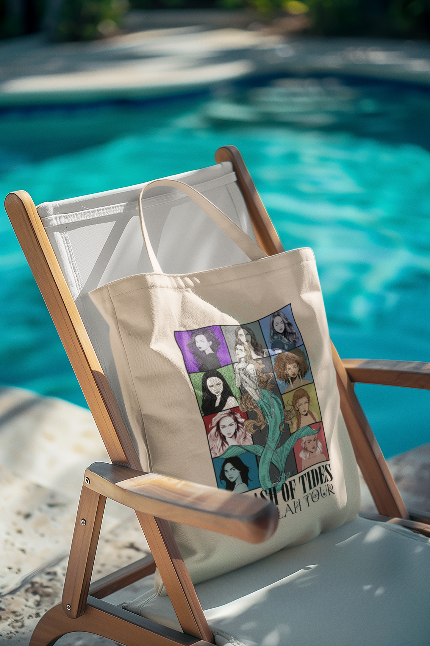 A Clash of Tides Tote Bag – Eco-Friendly Canvas Bag for Beach Lovers & Mermaid Fans