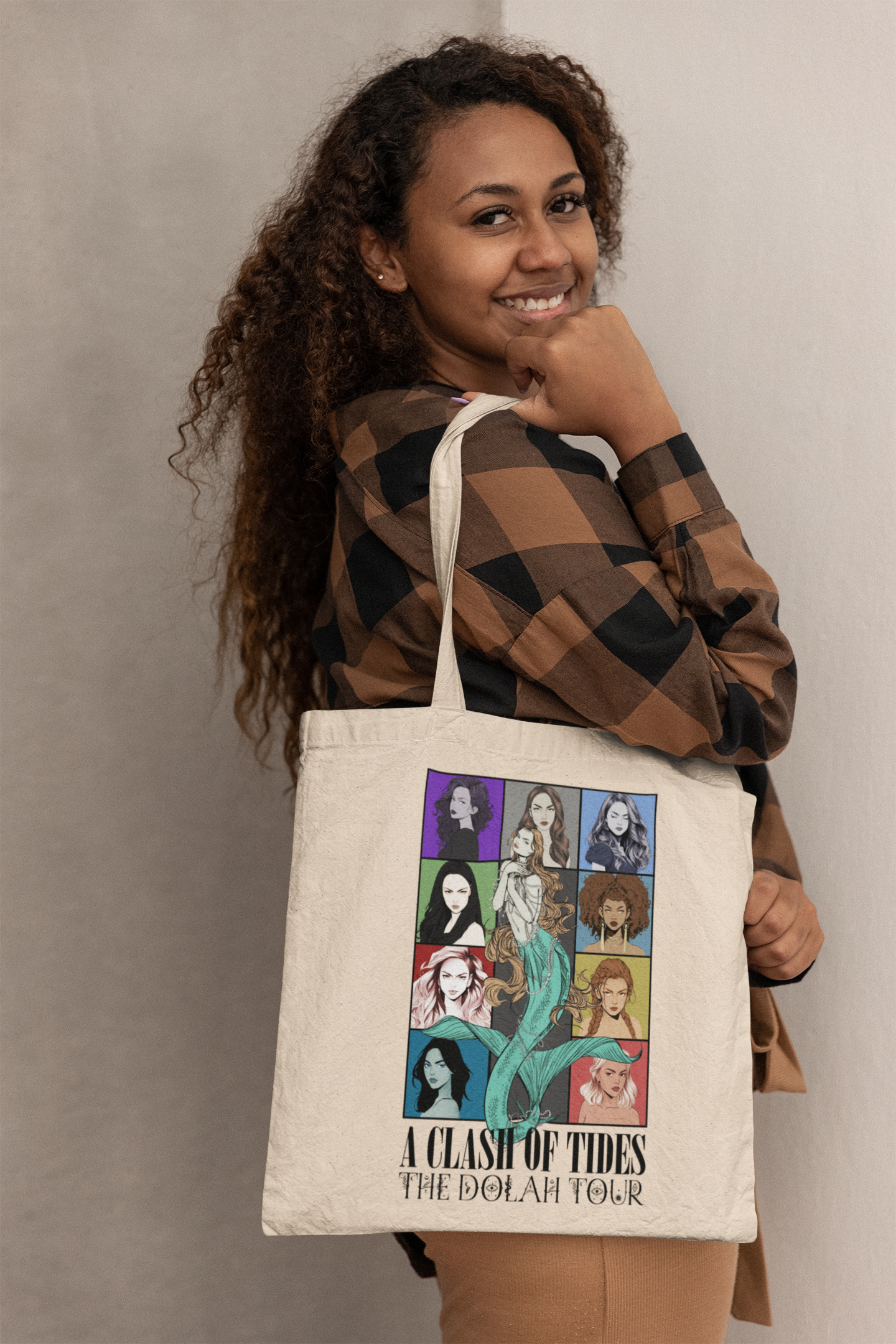 A Clash of Tides Tote Bag – Eco-Friendly Canvas Bag for Beach Lovers & Mermaid Fans