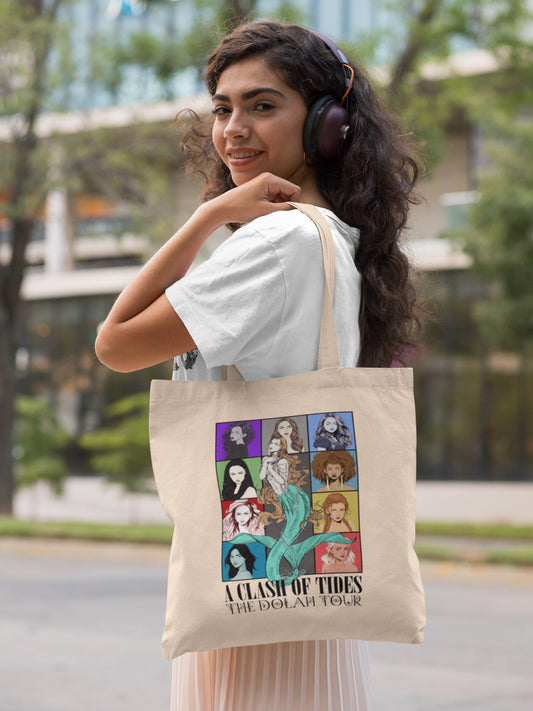 A Clash of Tides Tote Bag – Eco-Friendly Canvas Bag for Beach Lovers & Mermaid Fans